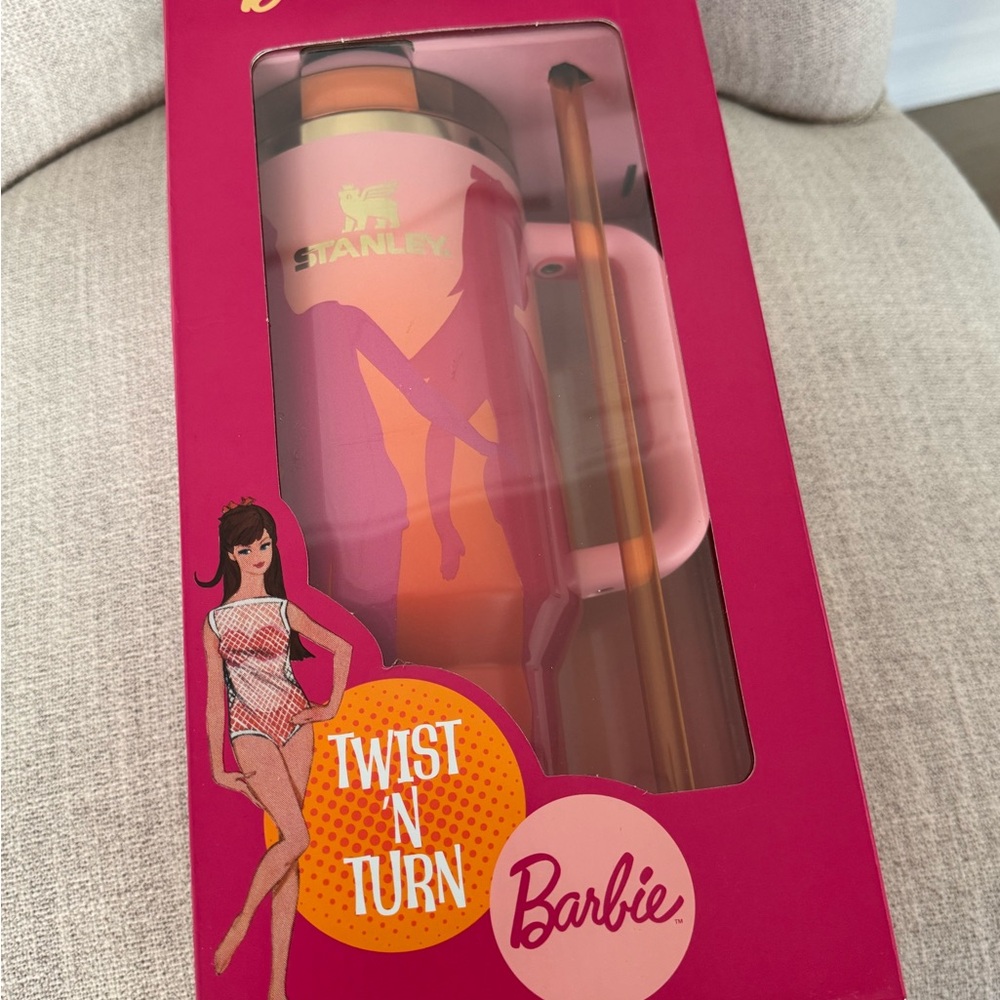 Stanley Barbie Pink and Orange Twist Tumbler - Picture 3 of 7